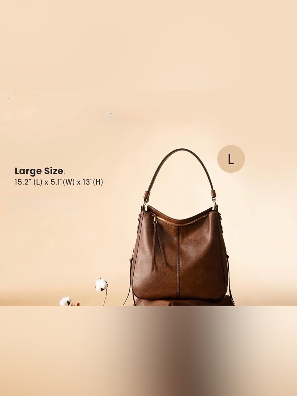 Realer Convertible Hobo Crossbody Shoulder Bag Faux Leather, NWT